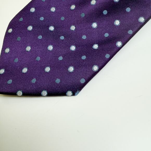 Fabio Ferretti 100% Silk Neck Tie Purple Polka Dot Italy - Picture 2 of 7